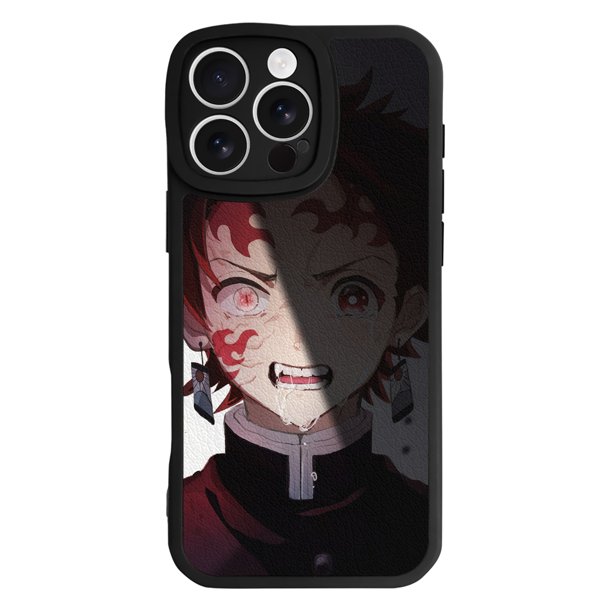 （画像用） 鬼滅の刃（きめつのやいば）竈門 炭治郎／かまど たんじろう Kamado Tanjirou 【iPhone 16シリーズ対応】シリコンスマホケース（レザー調） 材質：シリコン